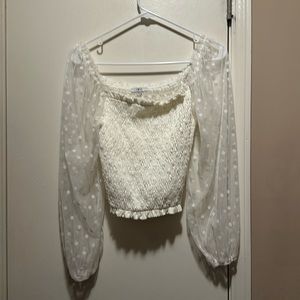 White off the shoulder shirt